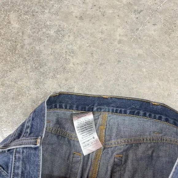 vintage carhartt dark blue relaxed baggy fit jeans size 34 x 32 - Picture 3 of 4